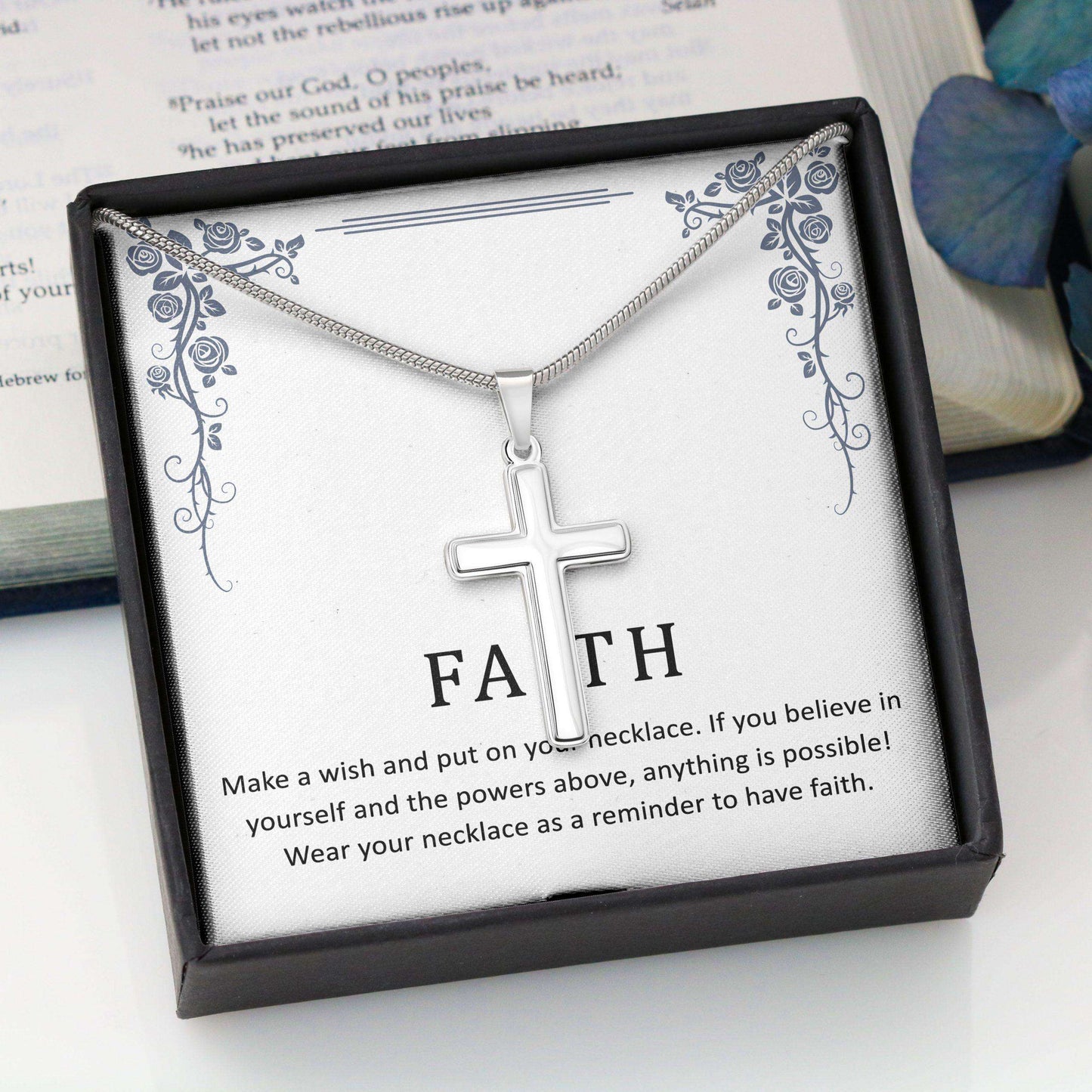 Friend Necklace, Artisan Crafted Cross Necklace “ Faith In Yourself Necklace Gifts For Friend Rakva