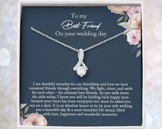 Friend Necklace, Best Friend Necklace Gift To Bride, From Maid Of Honor, Bff Gift On Her Wedding Day Gifts For Friend Rakva