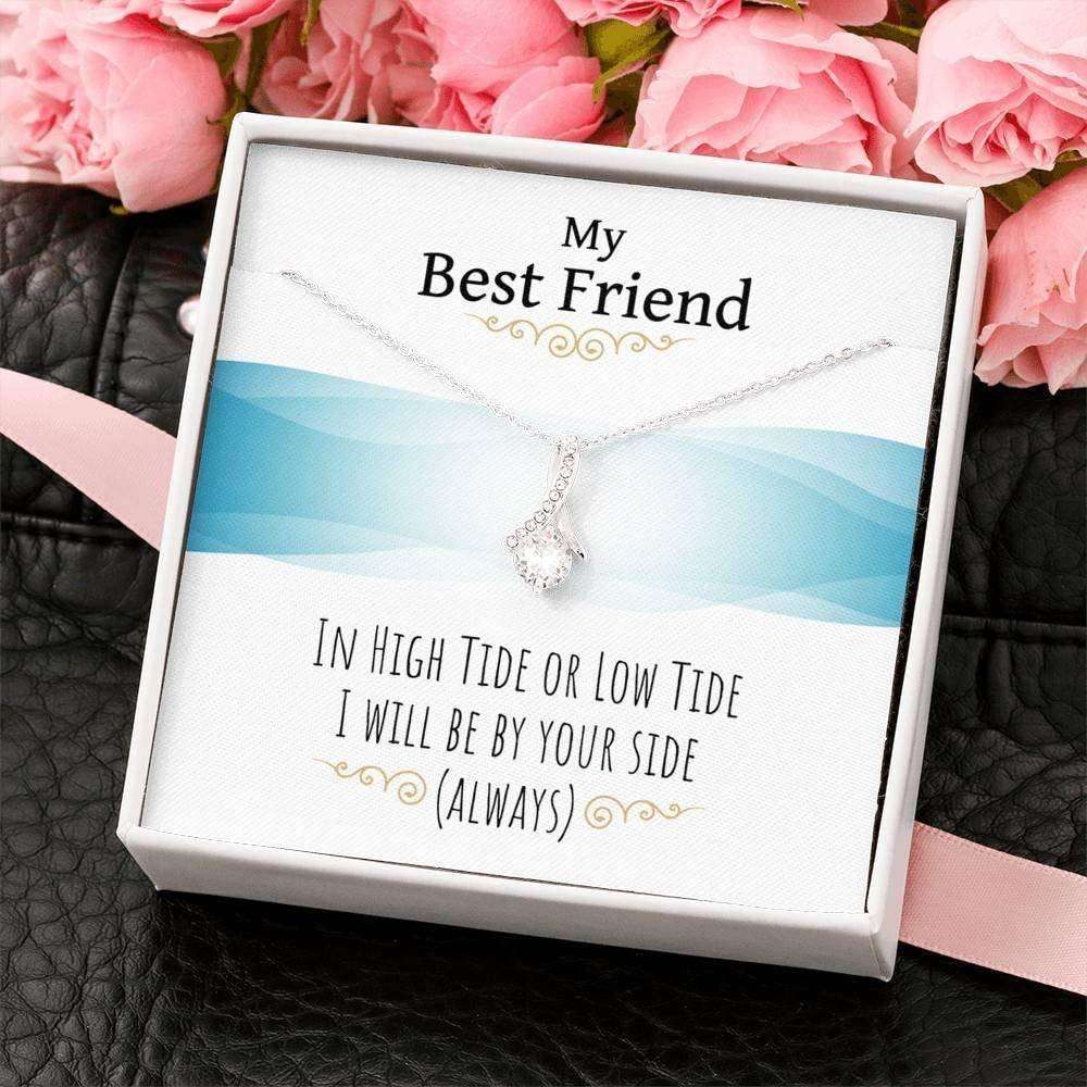 Friend Necklace, Best Friend Necklace “ In High Tide Low Tide I Will Be By Your Side Always Gifts For Friend Rakva