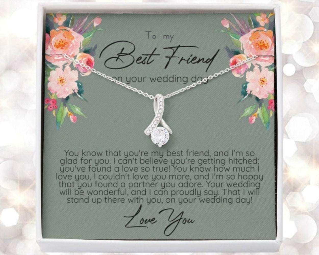 Friend Necklace, Best Friend To Bride Gift, Friend Of The Bride, Necklace For Best Friend On Her Wedding Day, Bride Gift Gift Gift For Bride Rakva