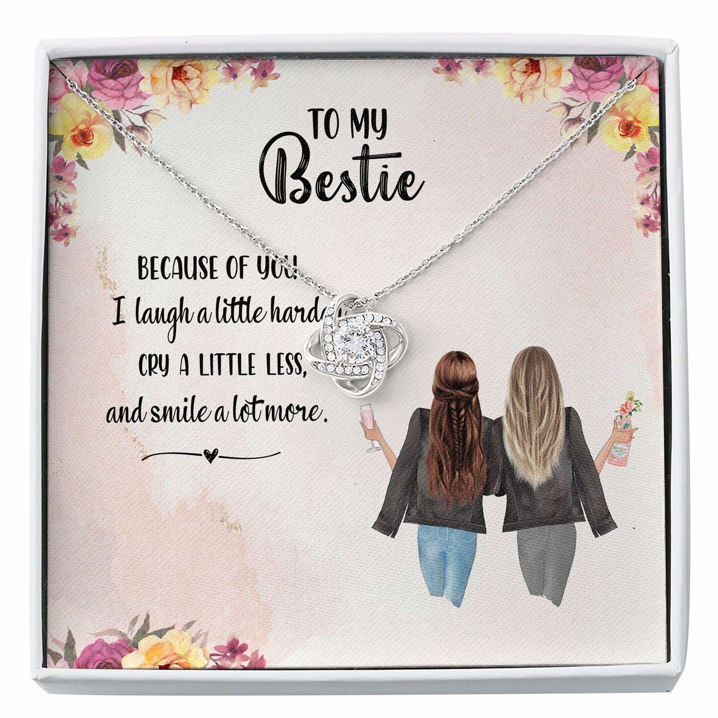 Friend Necklace, Bestie Necklace, Friendship Necklace Gift “ My Bestie Because Of You Best Friend Gift Gifts For Friend Rakva