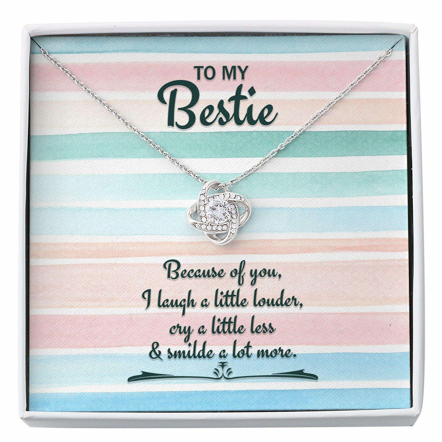 Friend Necklace, Bestie Necklace Friendship Necklace Gift “ To My Bestie Because Of You Best Friend Gift Gifts For Friend Rakva