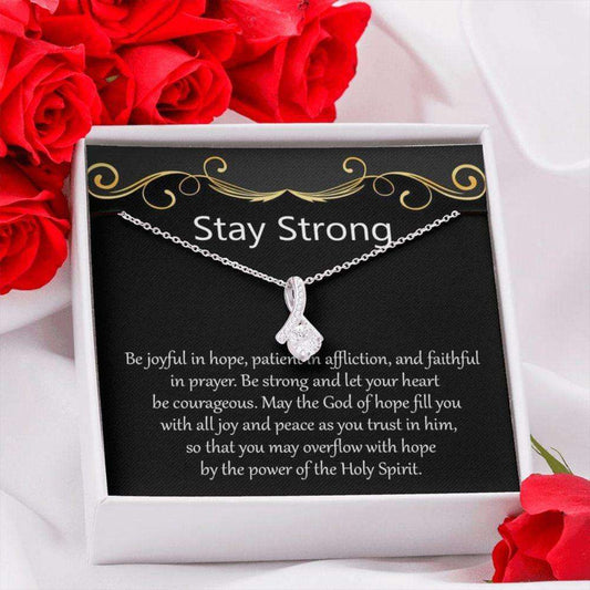 Friend Necklace, Daughter Necklace, Bible Verse Stay Strong, Motivational, Inspirational, Stay Strong Necklace, Encouragement Dughter's Day Rakva