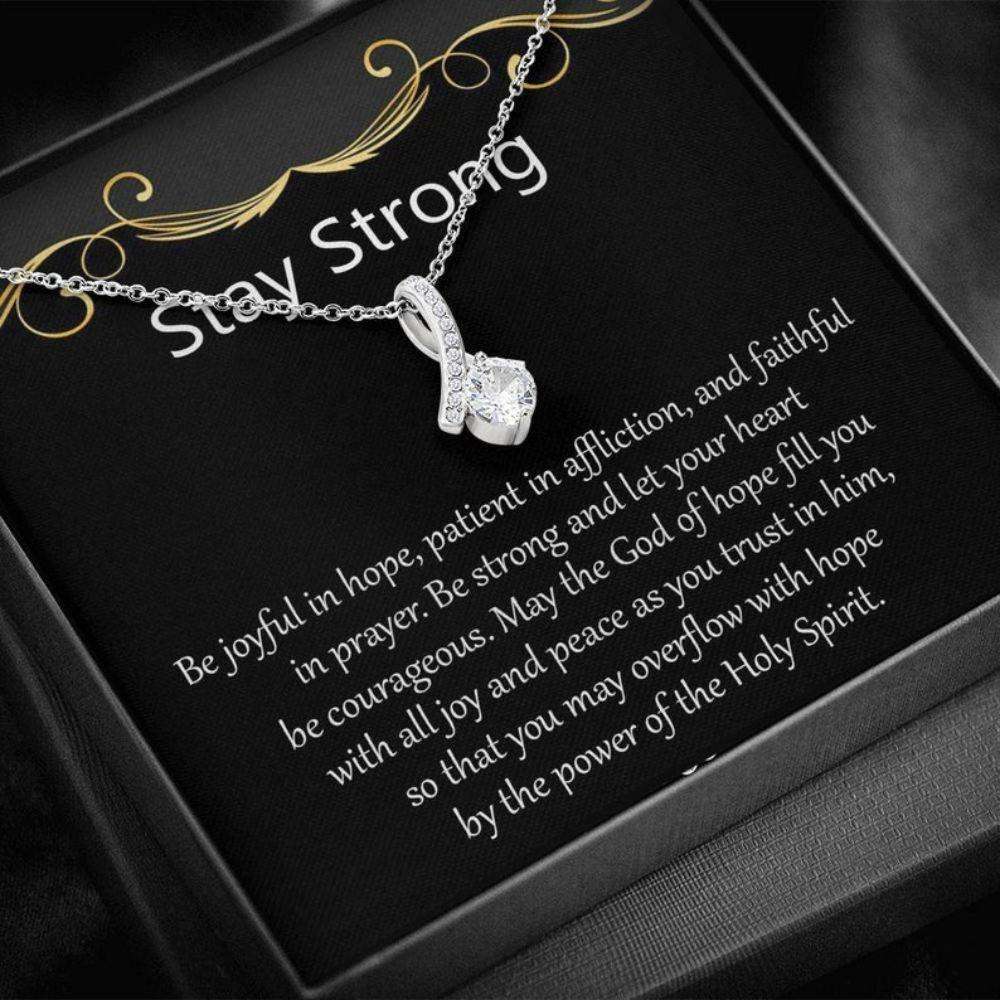 Friend Necklace, Daughter Necklace, Bible Verse Stay Strong, Motivational, Inspirational, Stay Strong Necklace, Encouragement Dughter's Day Rakva