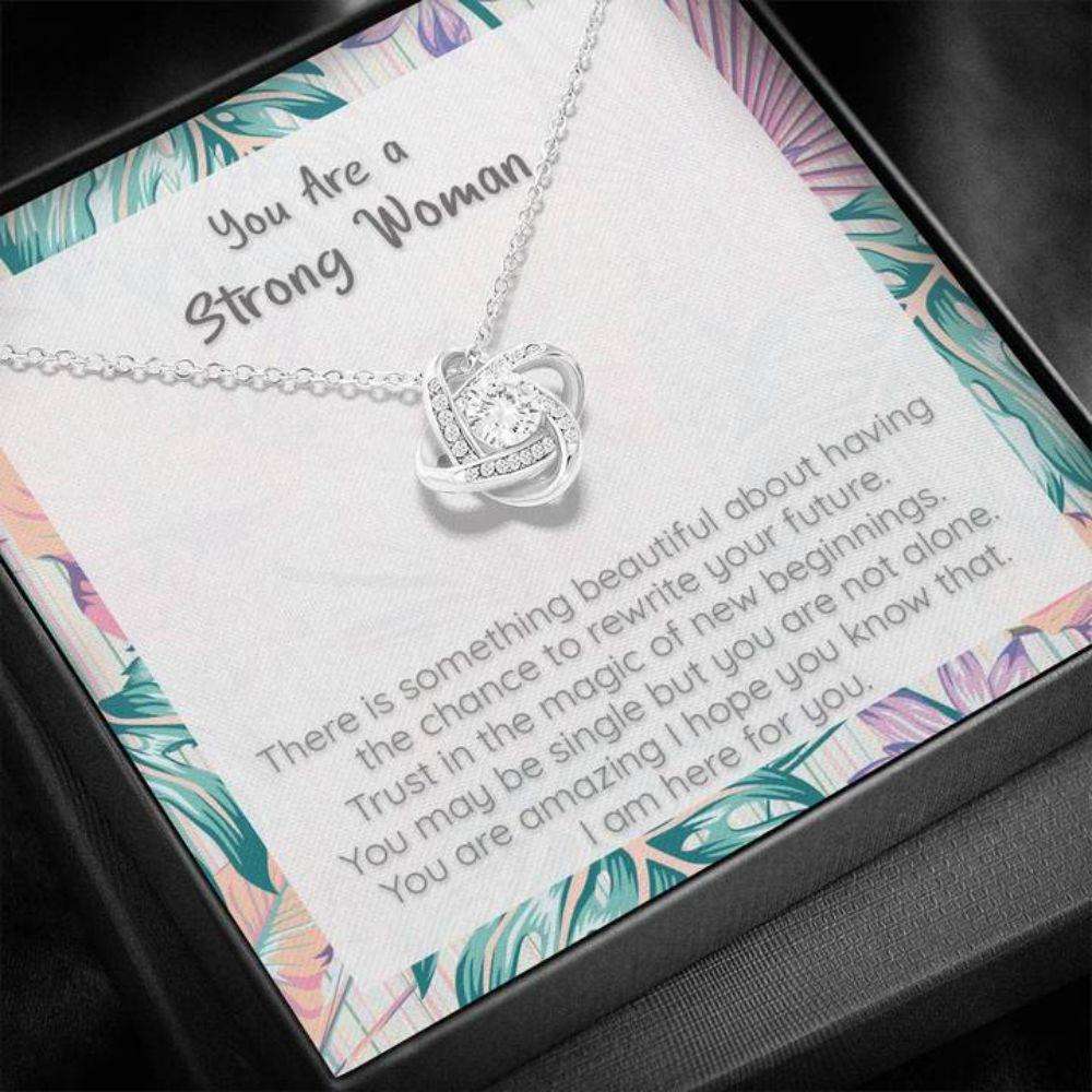 Friend Necklace, Divorce, Strong Woman, Rewrite Your Future, Cz Pendant Love Knot Necklace Gifts For Friend Rakva