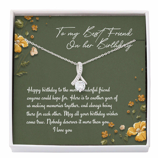 Friend Necklace, Friend Birthday Jewelry “ Happy Birthday Best Friend Gift “ Alluring Beauty Necklace Gifts For Friend Rakva