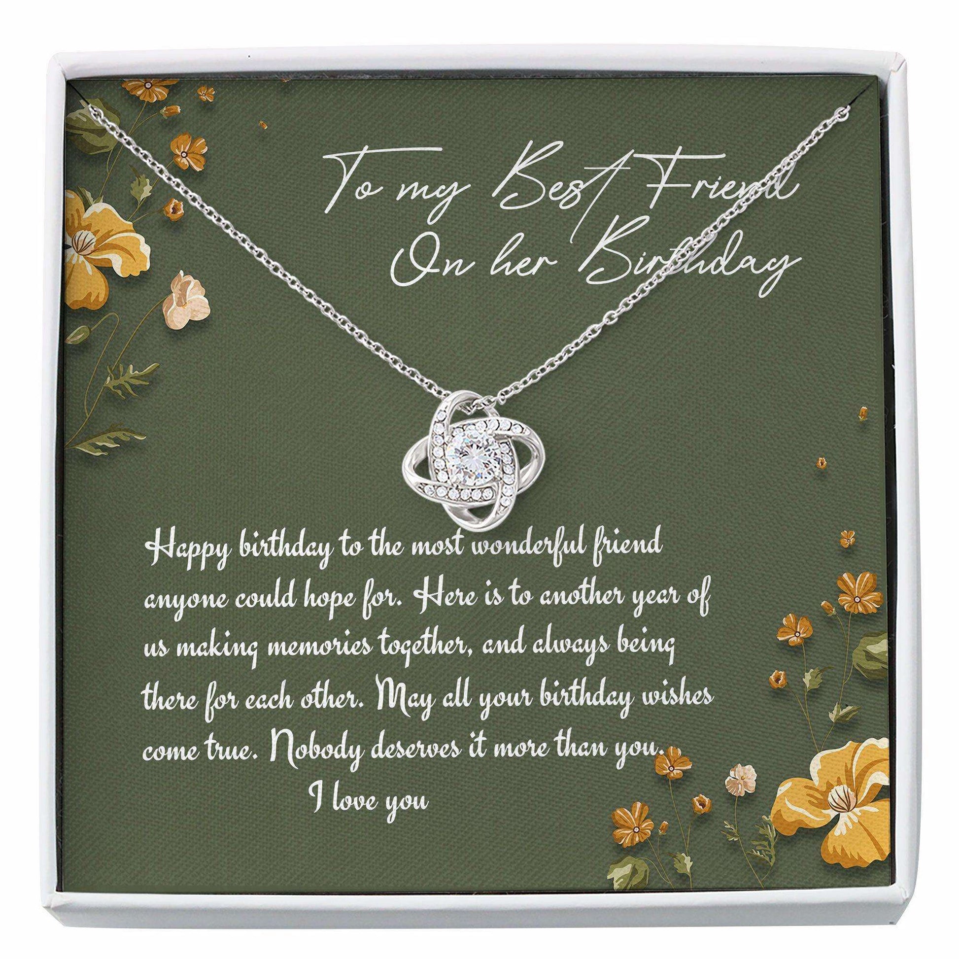 Friend Necklace, Friend Birthday Jewelry “ Happy Birthday Best Friend Gift “ Love Knot Necklace Gifts For Friend Rakva