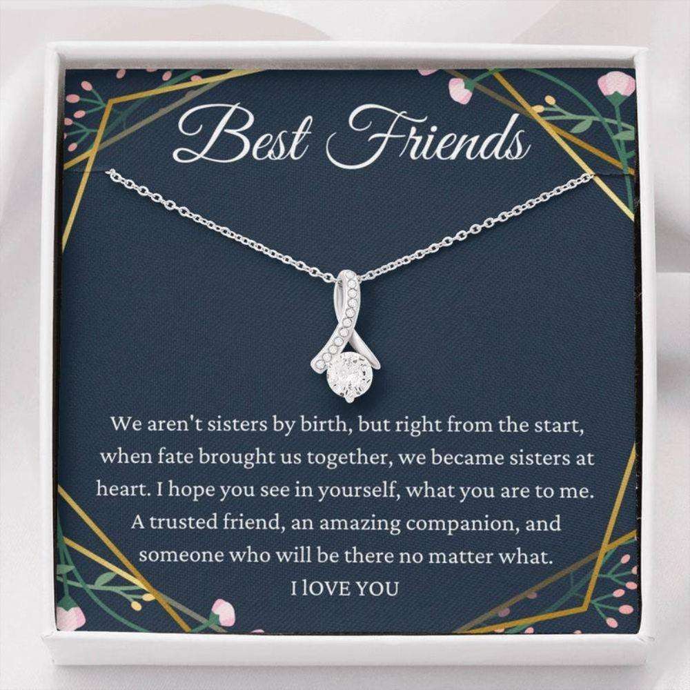 Friend Necklace, Gift For Best Friend Bff, Long Distance Friendship Necklace Gifts For Friend Rakva