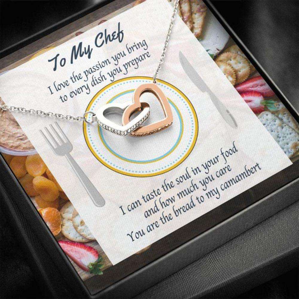 Friend Necklace, Gift Necklace Message Card “ To My Chef “ Foodie Or Cheese Lover Friendship Day Rakva