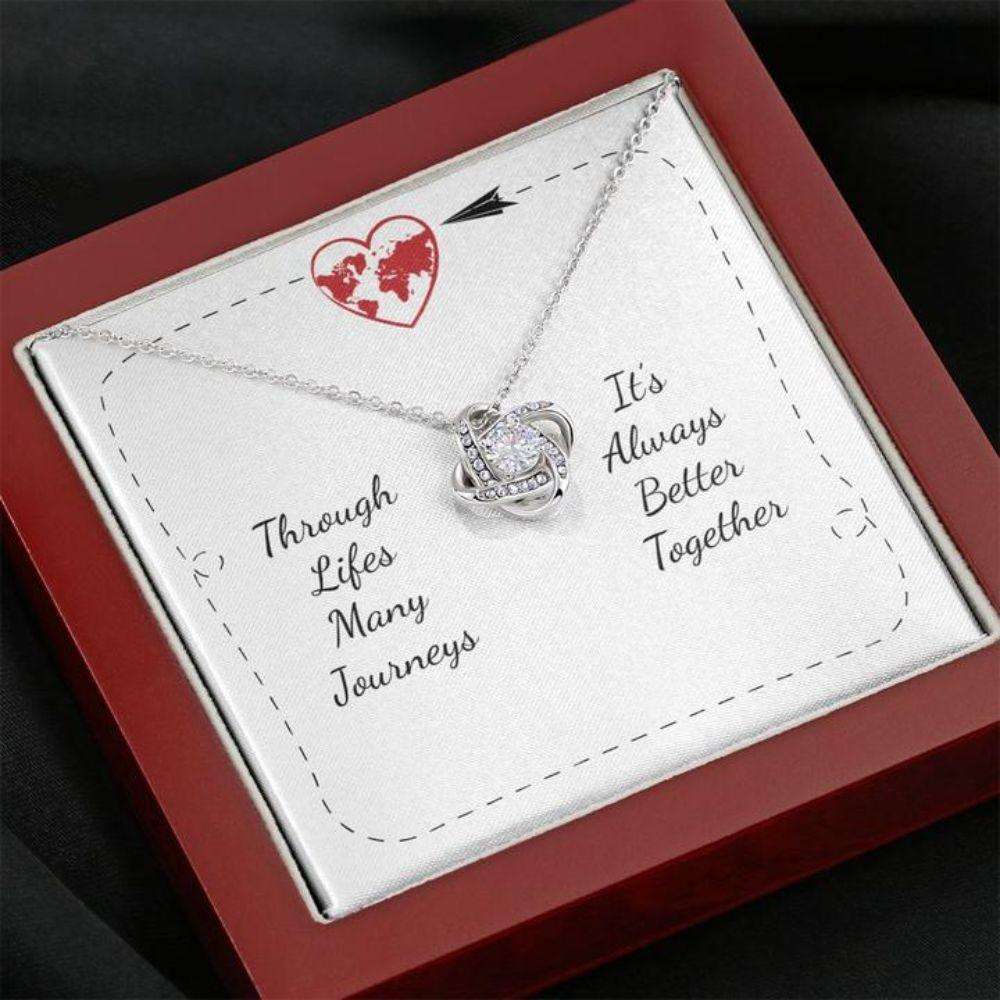 Friend Necklace, Gift Necklace With Message Card Life’S Many Journeys Stronger Together Friendship Day Rakva