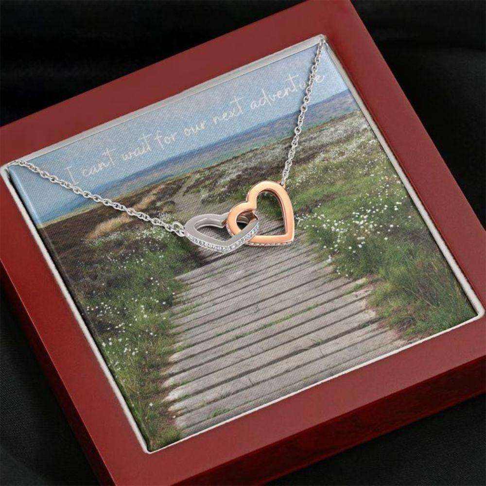 Friend Necklace, Gift Necklace With Message Card Next Adventure Dughter's Day Rakva