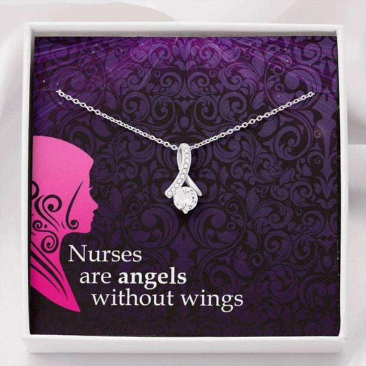 Friend Necklace, Gift Necklace With Message Card Nurses Are Angels Beauty Necklace Friendship Day Rakva