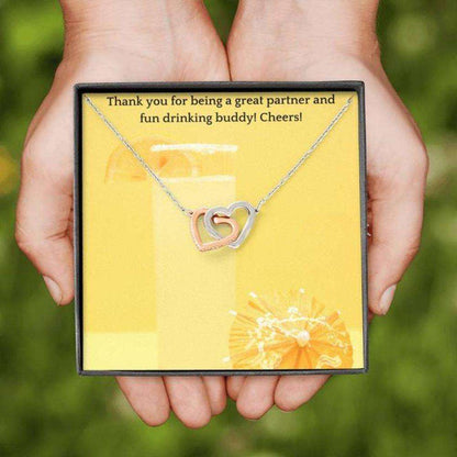 Friend Necklace, Gift Necklace With Message Card Partner Cheers Necklace Dughter's Day Rakva