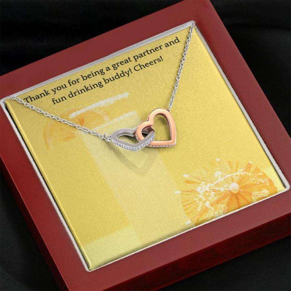 Friend Necklace, Gift Necklace With Message Card Partner Cheers Necklace Dughter's Day Rakva