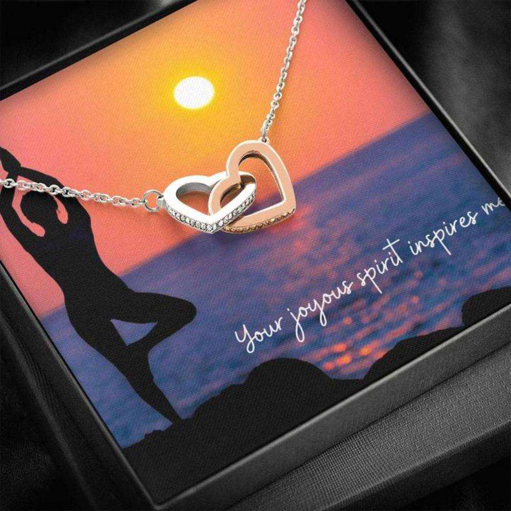 Friend Necklace, Gift Necklace With Message Card Yoga Joyous Spirit Necklace Dughter's Day Rakva