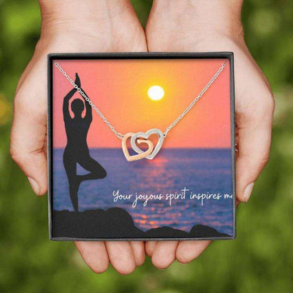 Friend Necklace, Gift Necklace With Message Card Yoga Joyous Spirit Necklace Dughter's Day Rakva