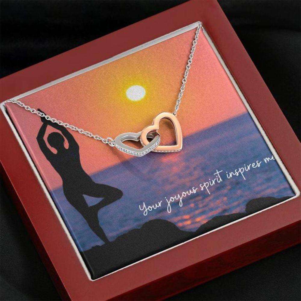 Friend Necklace, Gift Necklace With Message Card Yoga Joyous Spirit Necklace Dughter's Day Rakva