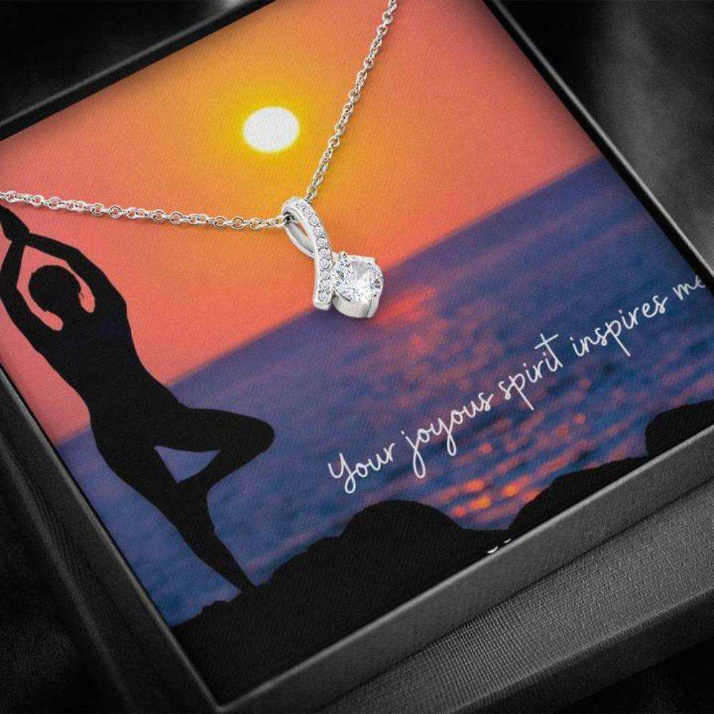 Friend Necklace, Gift Necklace With Message Card Yoga Joyous Spirit The Dughter's Day Rakva