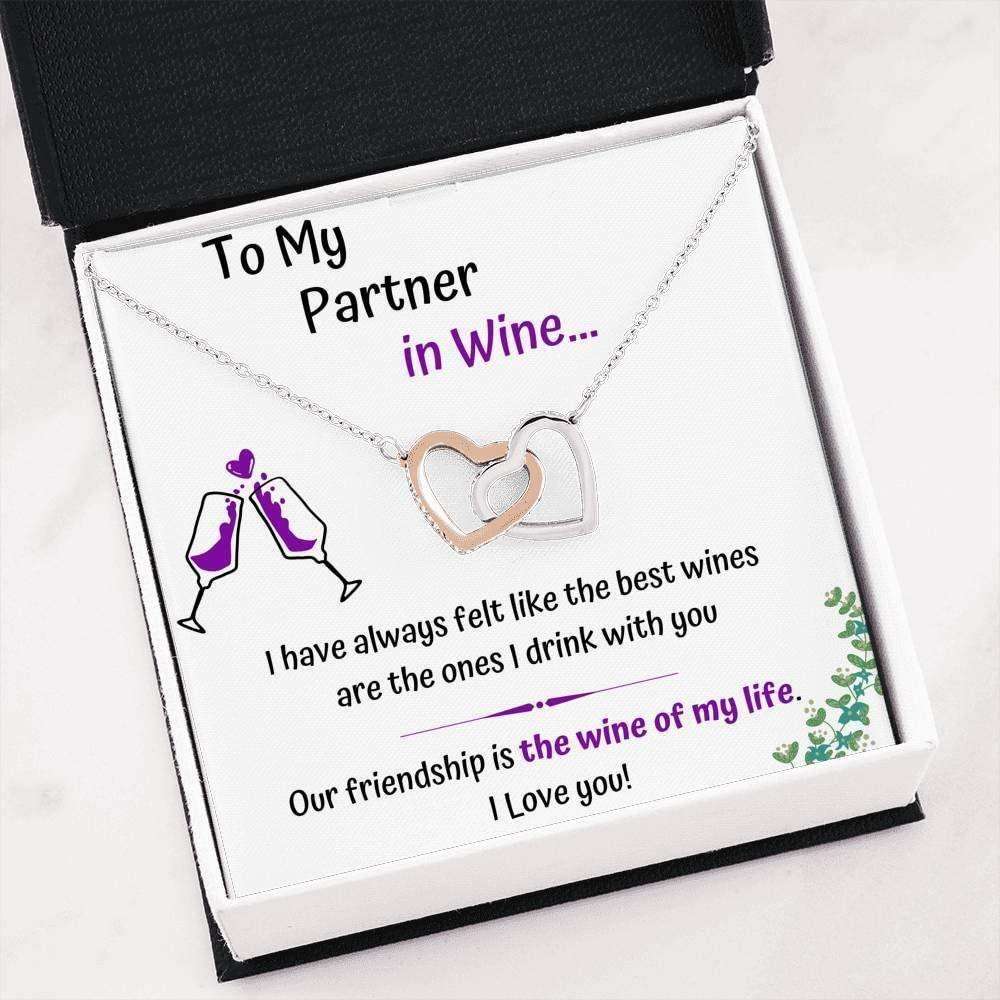 Friend Necklace, Girlfriend Necklace, To My Partner In Wine Necklace. Gift For Best Friend Wine Lover Or Drinking Buddy Gifts For Friend Rakva