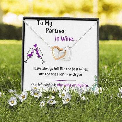 Friend Necklace, Girlfriend Necklace, To My Partner In Wine Necklace. Gift For Best Friend Wine Lover Or Drinking Buddy Gifts For Friend Rakva