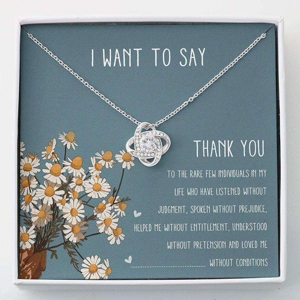 Friend Necklace, Grateful Necklace “ Thank You Necklace “ Love Knots Gifts For Friend Rakva