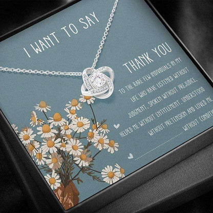 Friend Necklace, Grateful Necklace “ Thank You Necklace “ Love Knots Gifts For Friend Rakva