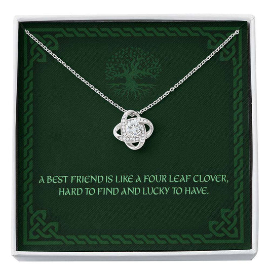 Friend Necklace, Hard To Find And Lucky To Have “ Friendship Irish Blessing Love Knot Necklace Friendship Day Rakva