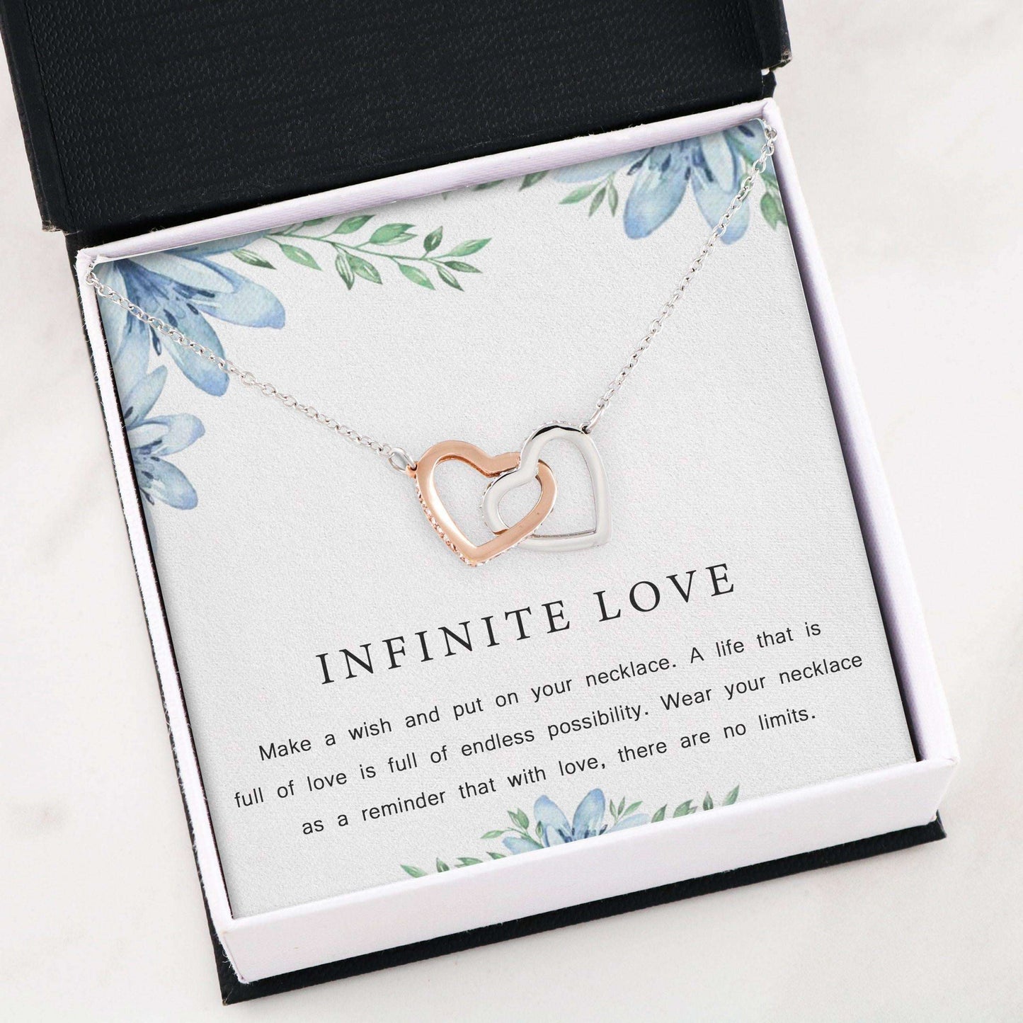 Friend Necklace, Interlocking Heart Necklace “ Infinite Love Gifts For Friend Rakva