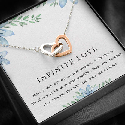 Friend Necklace, Interlocking Heart Necklace “ Infinite Love Gifts For Friend Rakva