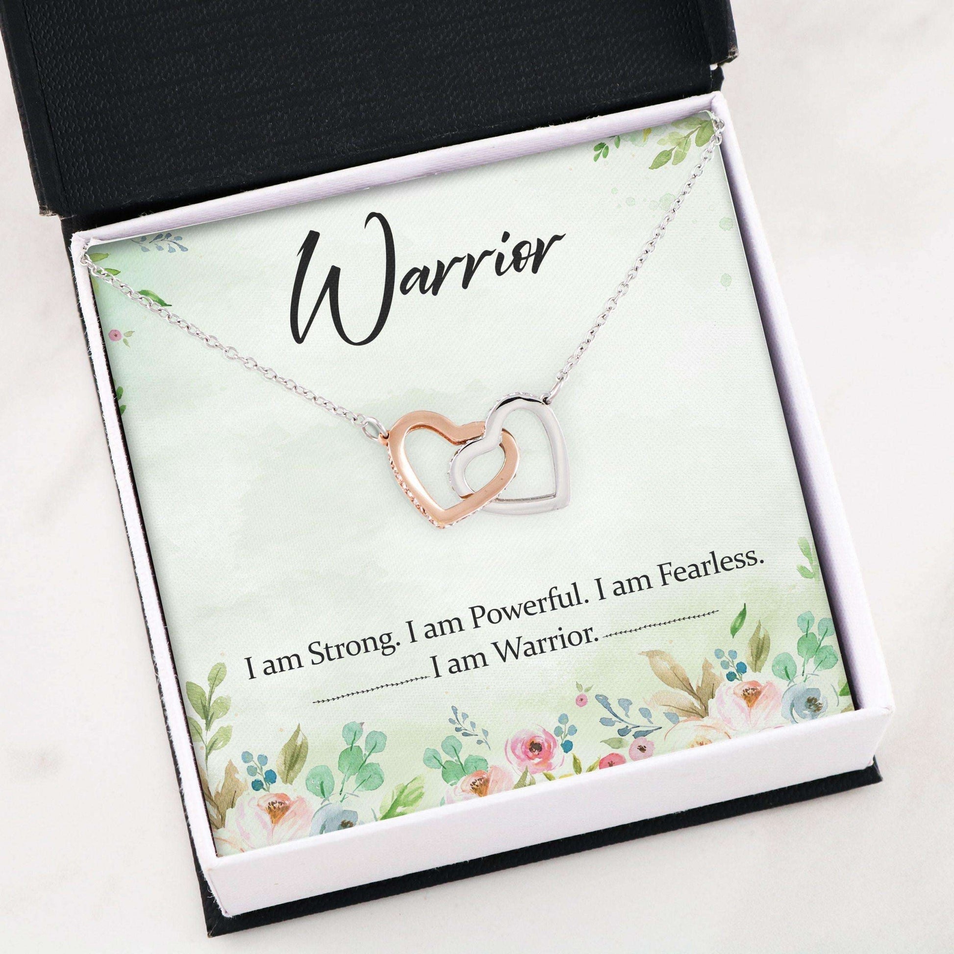 Friend Necklace, Interlocking Hearts Necklace “ Warrior Breast Cancer Necklace Gift Gifts For Friend Rakva