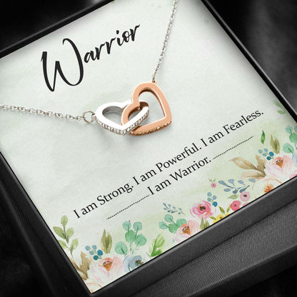 Friend Necklace, Interlocking Hearts Necklace “ Warrior Breast Cancer Necklace Gift Gifts For Friend Rakva