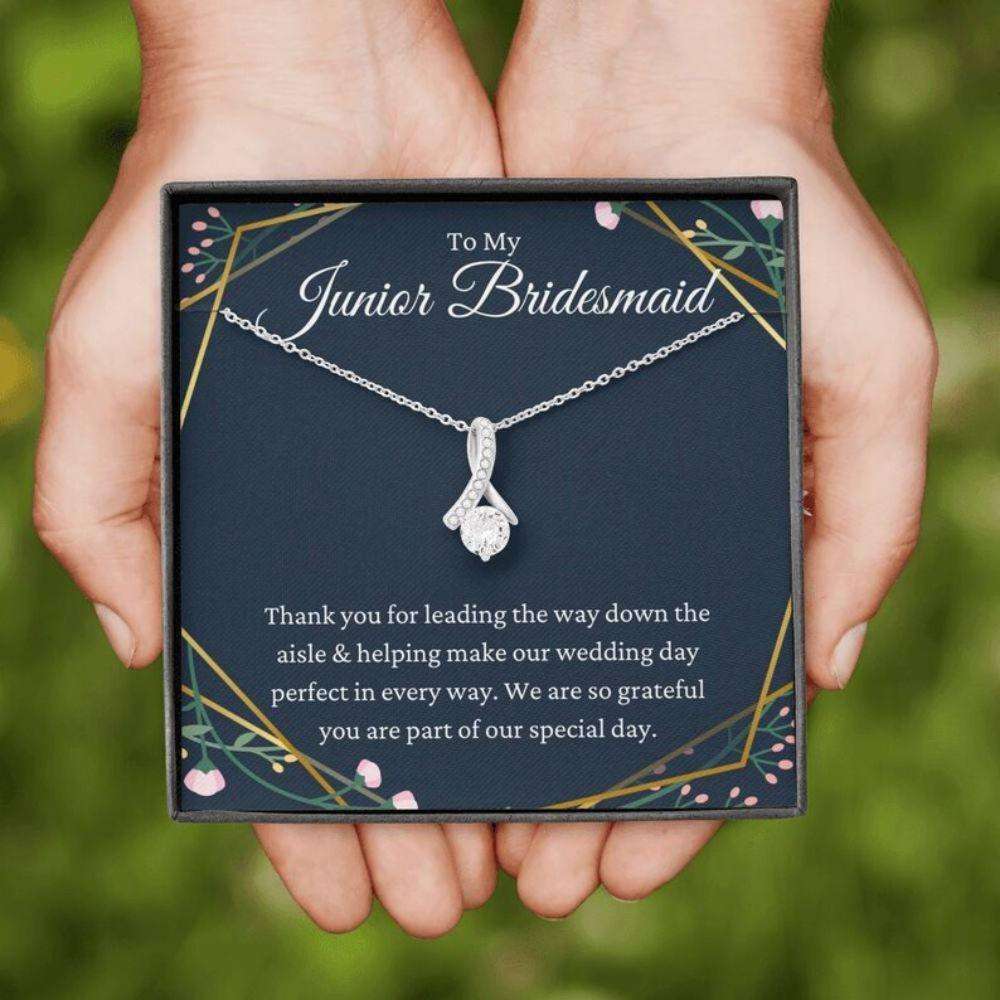 Friend Necklace, Junior Bridesmaid Gift Necklace, Flower Girl Gift For Jr Bridesmaid Wedding Gifts For Friend Rakva