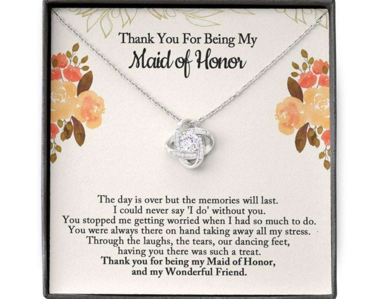 Friend Necklace, Maid Of Honor Gift, Maid Of Honor Necklace, Thank You Gift From Bride Gifts For Friend Rakva