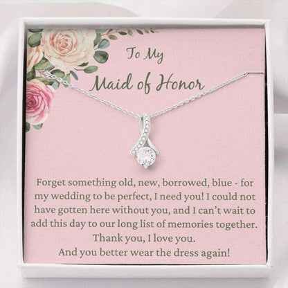 Friend Necklace, Maid Of Honor Necklace Gift From Bride, Gift For Bridesmaid, Maid Of Honor Thanks Gifts For Friend Rakva