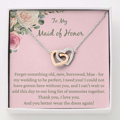 Friend Necklace, Maid Of Honor Necklace Gift From Bride, Gift For Bridesmaid, Maid Of Honor Thanks Gifts For Friend Rakva