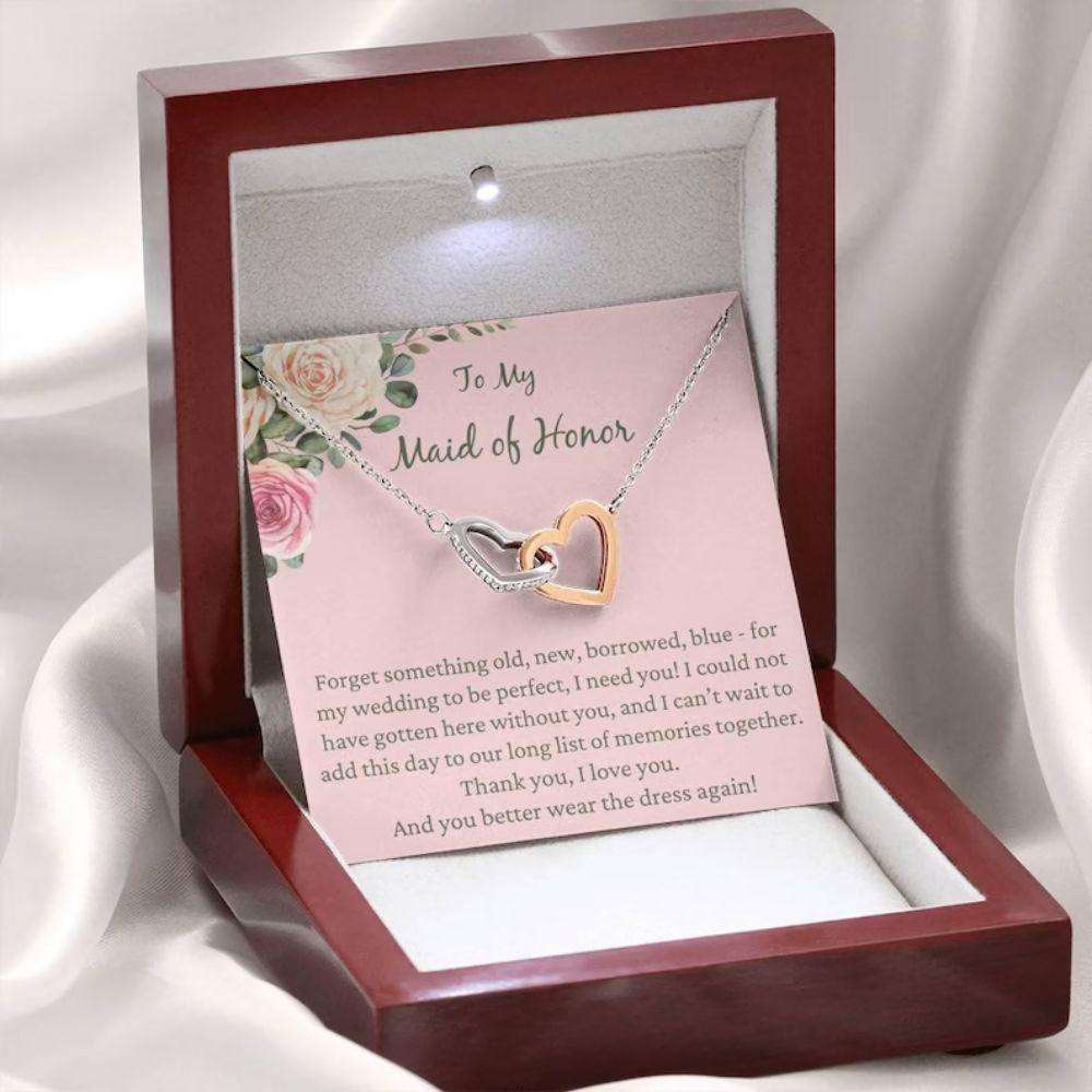 Friend Necklace, Maid Of Honor Necklace Gift From Bride, Gift For Bridesmaid, Maid Of Honor Thanks Gifts For Friend Rakva