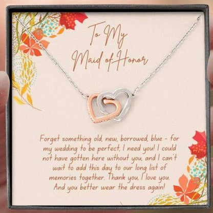 Friend Necklace, Maid Of Honor Necklace Gift From Bride, Gift For Bridesmaid, Maid Of Honor Thanks Gifts For Friend Rakva