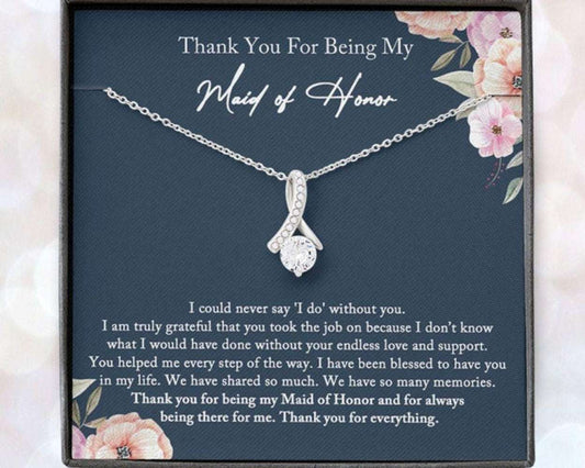 Friend Necklace, Maid Of Honor Necklace, Maid Of Honor Gift, Thank You Necklace Gift From Bride Gifts For Friend Rakva