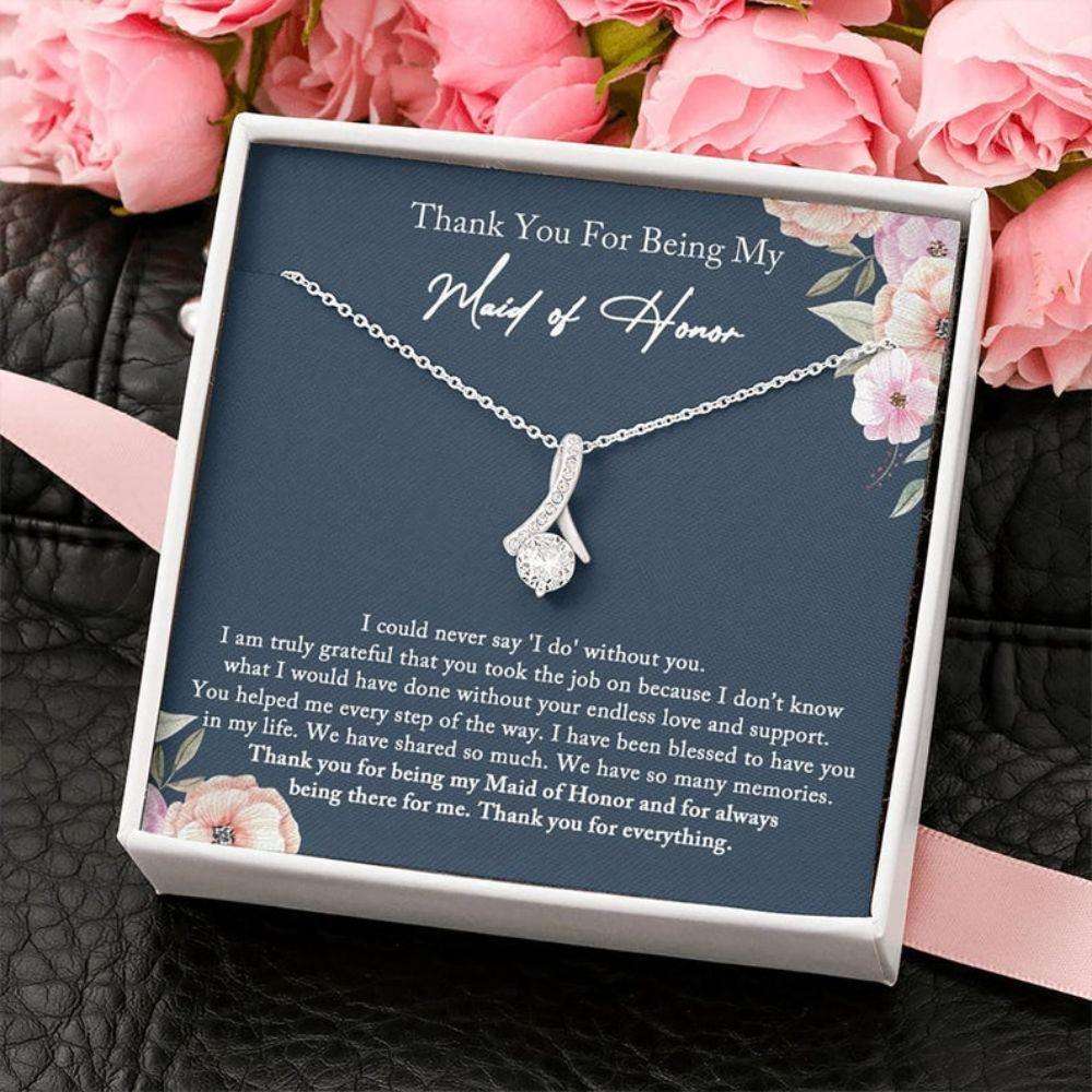 Friend Necklace, Maid Of Honor Necklace, Maid Of Honor Gift, Thank You Necklace Gift From Bride Gifts For Friend Rakva