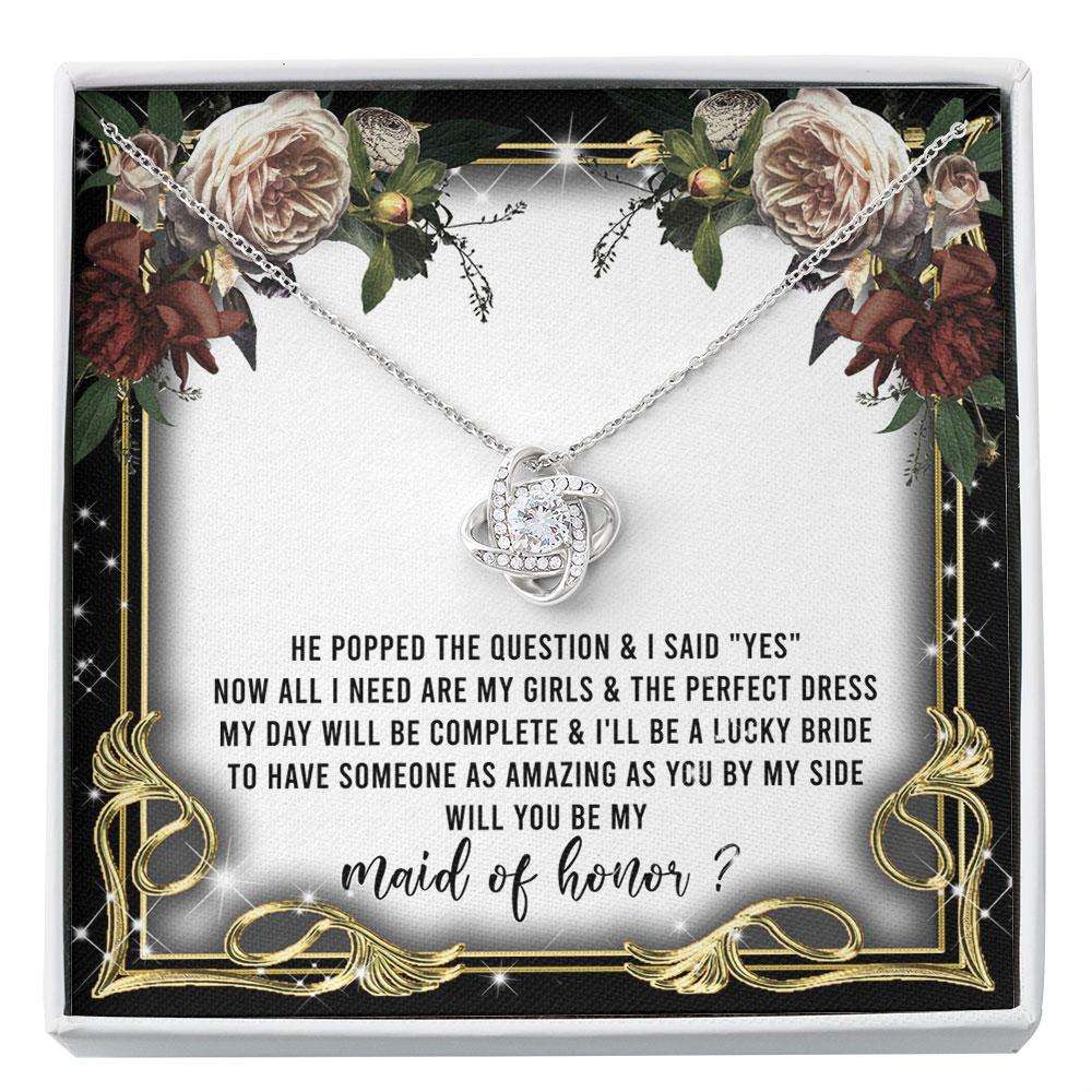 Friend Necklace, Maid Of Honor Proposal Necklace, Will You Be My Maid Of Honor Wedding Day Gift Custom Necklace Gifts For Friend Rakva