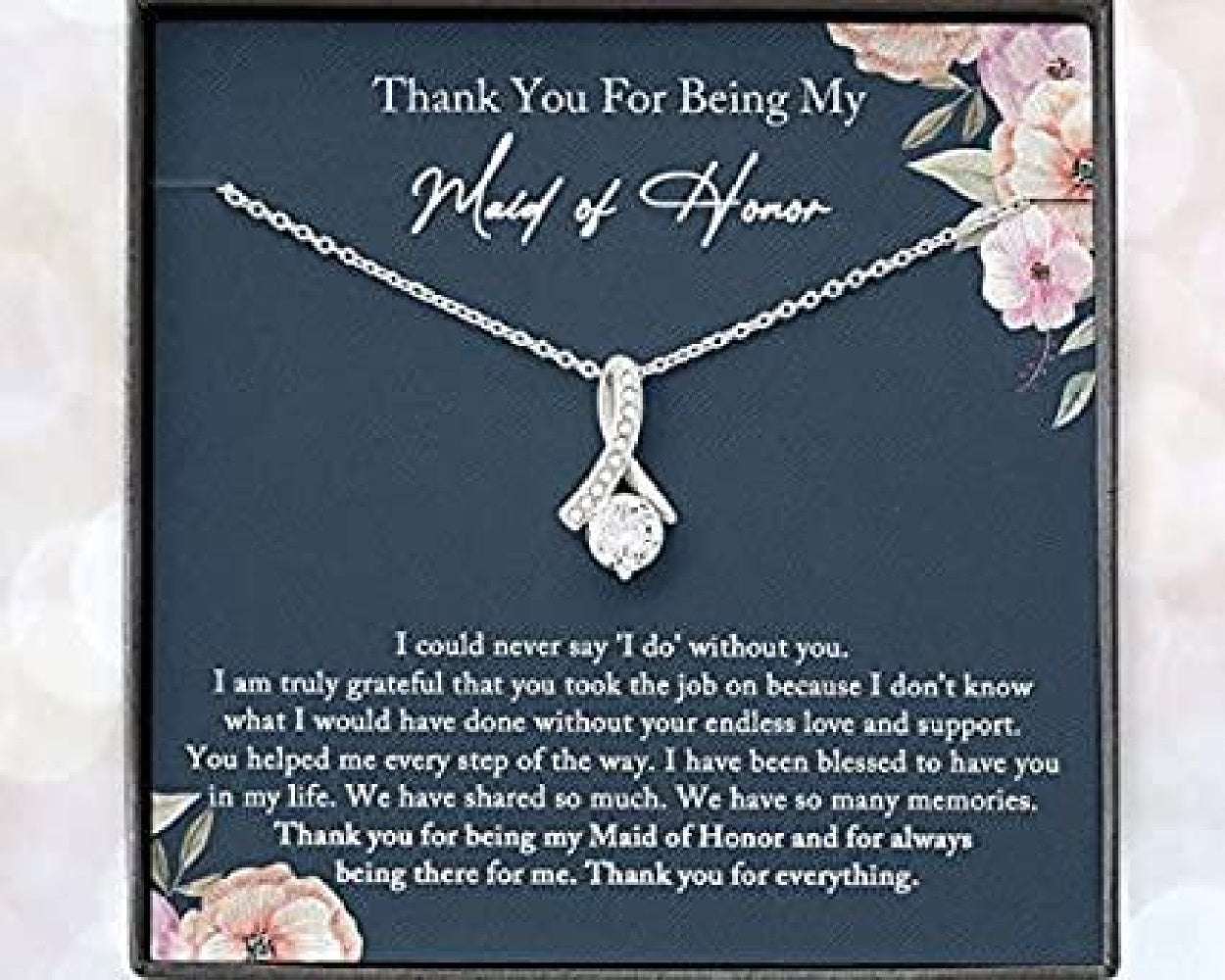 Friend Necklace, Maid Of Honor Thank You Necklace Gift From Bride, Matron Of Honor, Bridesmaid, Thank You Gifts For Friend Rakva