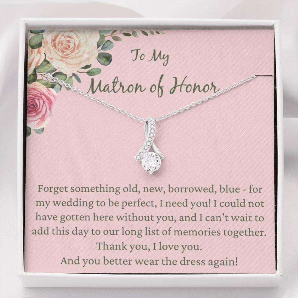 Friend Necklace, Matron Of Honor Necklace Gift From Bride, Bridesmaid ,Matron Of Honor Thanks Gifts For Friend Rakva