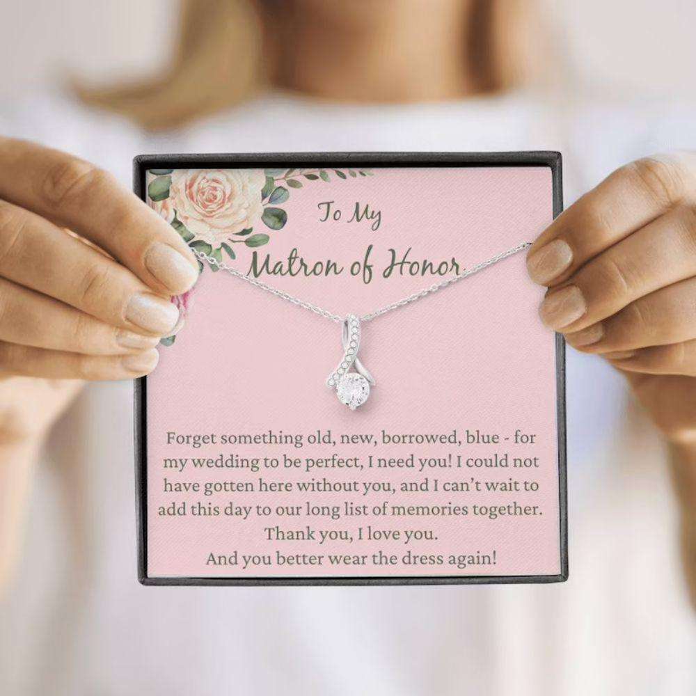 Friend Necklace, Matron Of Honor Necklace Gift From Bride, Bridesmaid ,Matron Of Honor Thanks Gifts For Friend Rakva