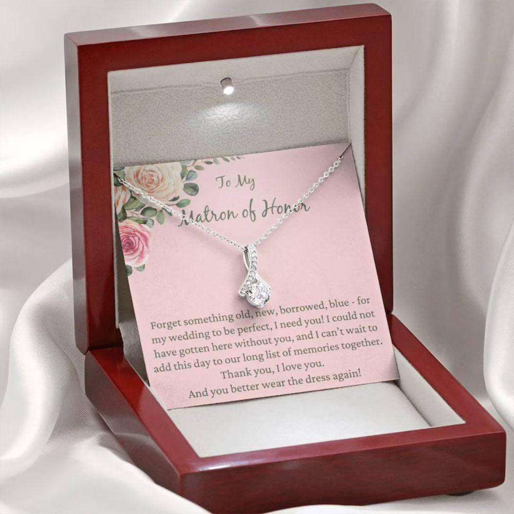 Friend Necklace, Matron Of Honor Necklace Gift From Bride, Bridesmaid ,Matron Of Honor Thanks Gifts For Friend Rakva