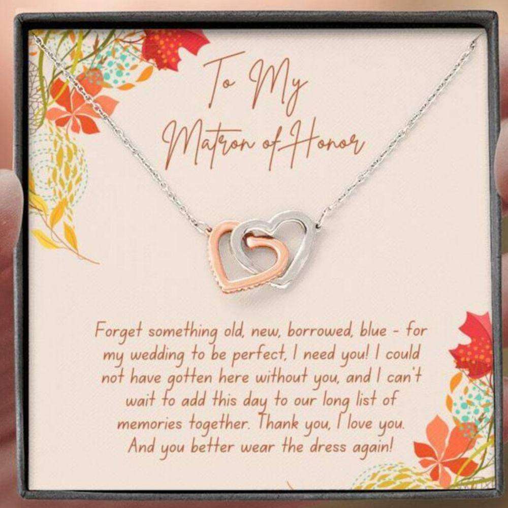 Friend Necklace, Matron Of Honor Necklace Gift From Bride, Bridesmaid ,Matron Of Honor Thanks Gifts For Friend Rakva