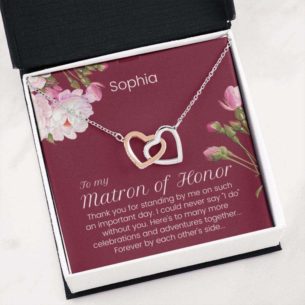 Friend Necklace, Matron Of Honor Necklace Gift, Matron Of Honor Proposal, Wedding Day Thank You Gift For Bridesmaid Gifts For Friend Rakva