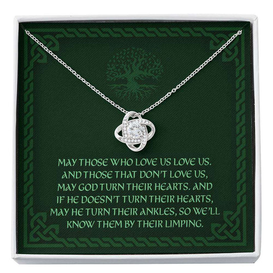 Friend Necklace, May God Turn Their Ankles “ Irish Blessing Love Knot Necklace Friendship Day Rakva