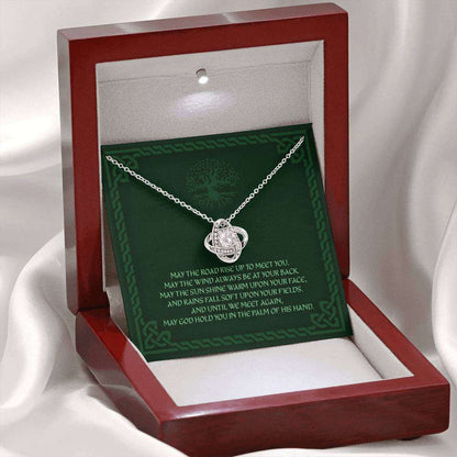 Friend Necklace, May The Road Rise Up To Meet You “ Travel Moving Away Irish Blessing Love Knot Necklace Friendship Day Rakva