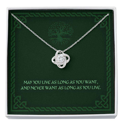 Friend Necklace, May You Live As Long As You Want “ Any Occasion Irish Blessing Love Knot Necklace Friendship Day Rakva