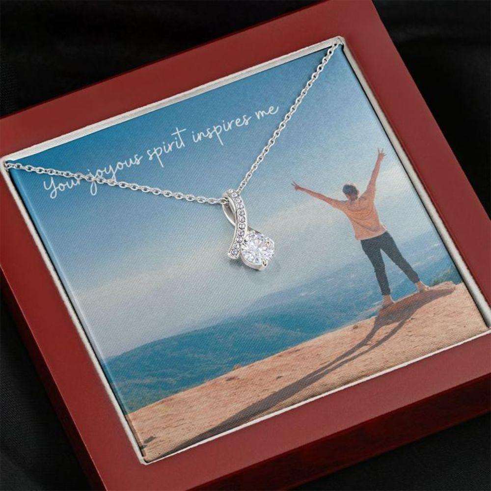 Friend Necklace, Mountain Joyous Spirit Inspires Me Necklace Dughter's Day Rakva